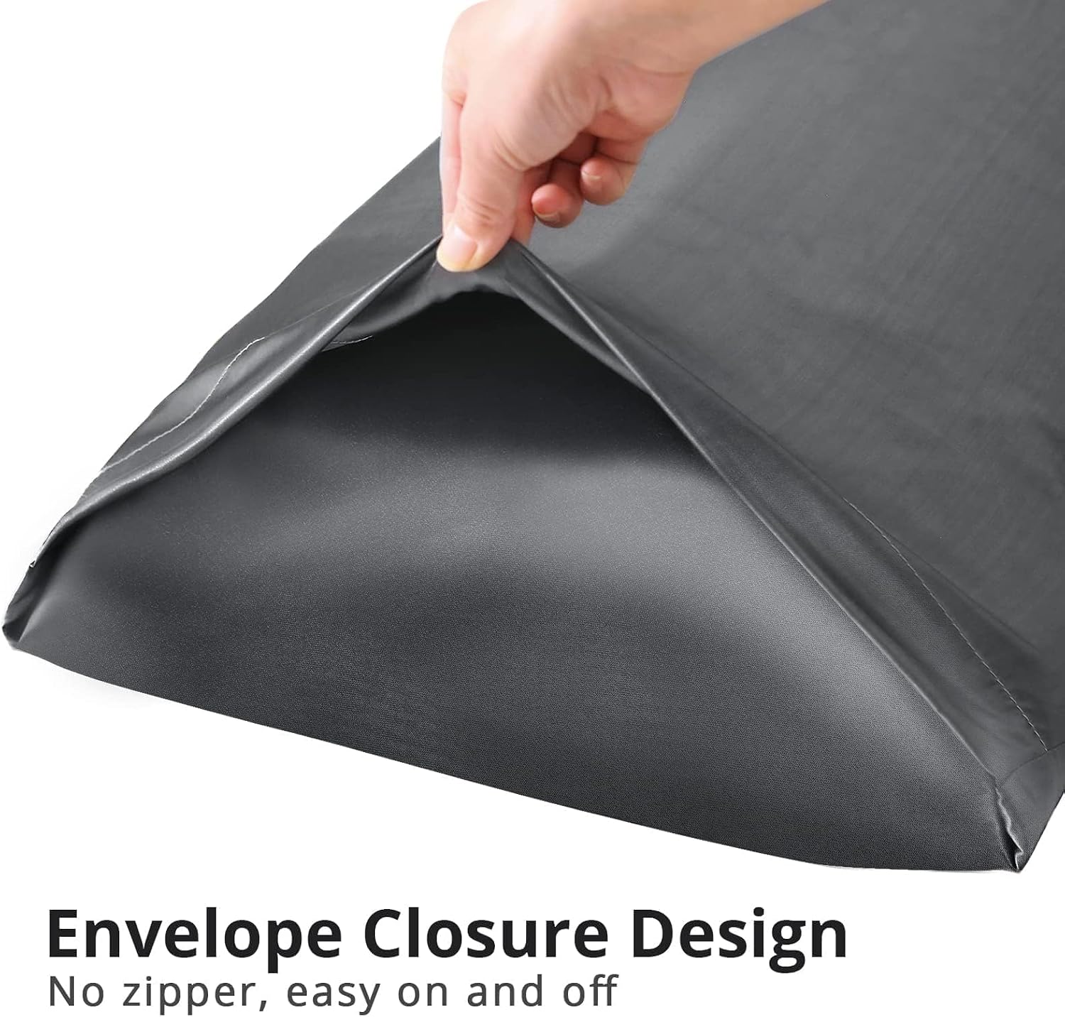 Huxmeyson Body Pillow with Satin Pillowcase, Body Pillow for Adults, Removable Cover, Grey (20"x54") Grey