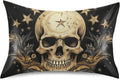 YETTASBIN Skull Star Satin Pillowcase, Soft Breathable Silk Pillow Case with Envelope Closure for Hair and Skin, Queen Size 30 x 20 Inch