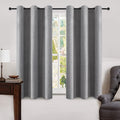Miulee Linen Blackout Curtains and Drapes 100% Room Darken Thermal Insulated Grommet Window Panels with Coating 2 PCs W 42 x L 63 inches Gr…