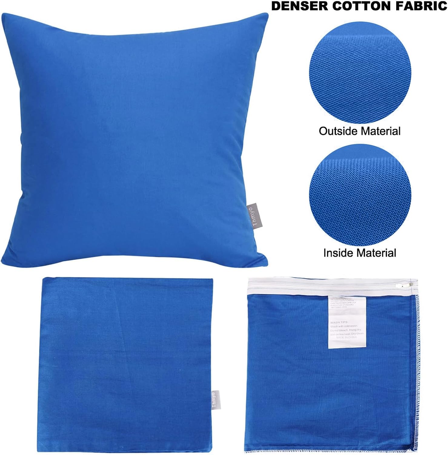Thmyo 4-Pack 100% Cotton Comfortable Solid Decorative Throw Pillow Case Square Cushion Cover Pillowcase Sublimation Blank Pillow Covers DIY…