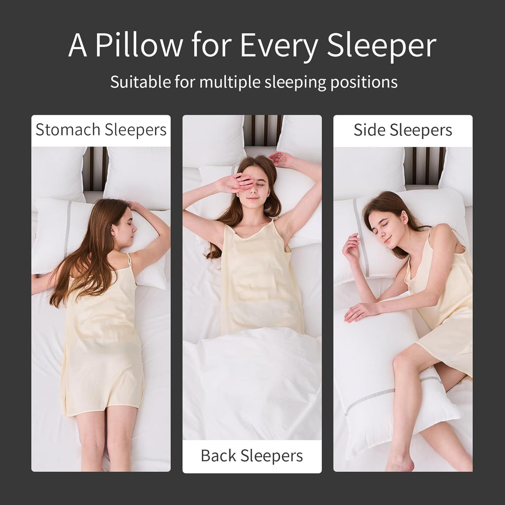 Bed Pillows Queen Size Set of 2, Medium Firm Hotel Pillows for Sleeping, Cooling Pillows for Side & Back Sleepers, Down Alternative…