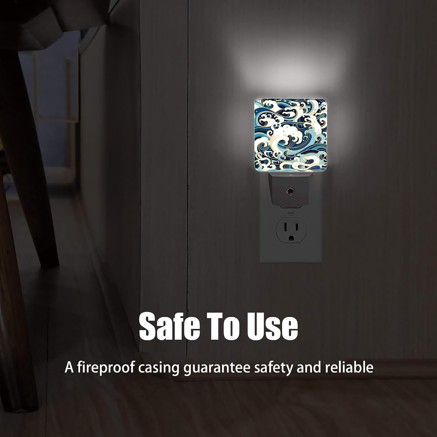 Vintage Sea Waves Dusk to Dawn Night Light, Auto Sensor Lamp Home Indoor Stairway Kitchen Corridor, Night Lights Plug into Wall Decor…