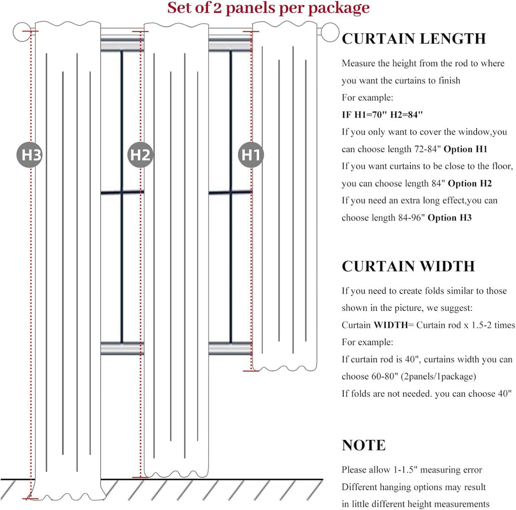 Qjmydeco Birch Blackout Curtains 60 Inches Extra Wide Cute Linen 96 Inch Length for Nursery, Boho Pleated Bedroom Cream Beige Large Window T…