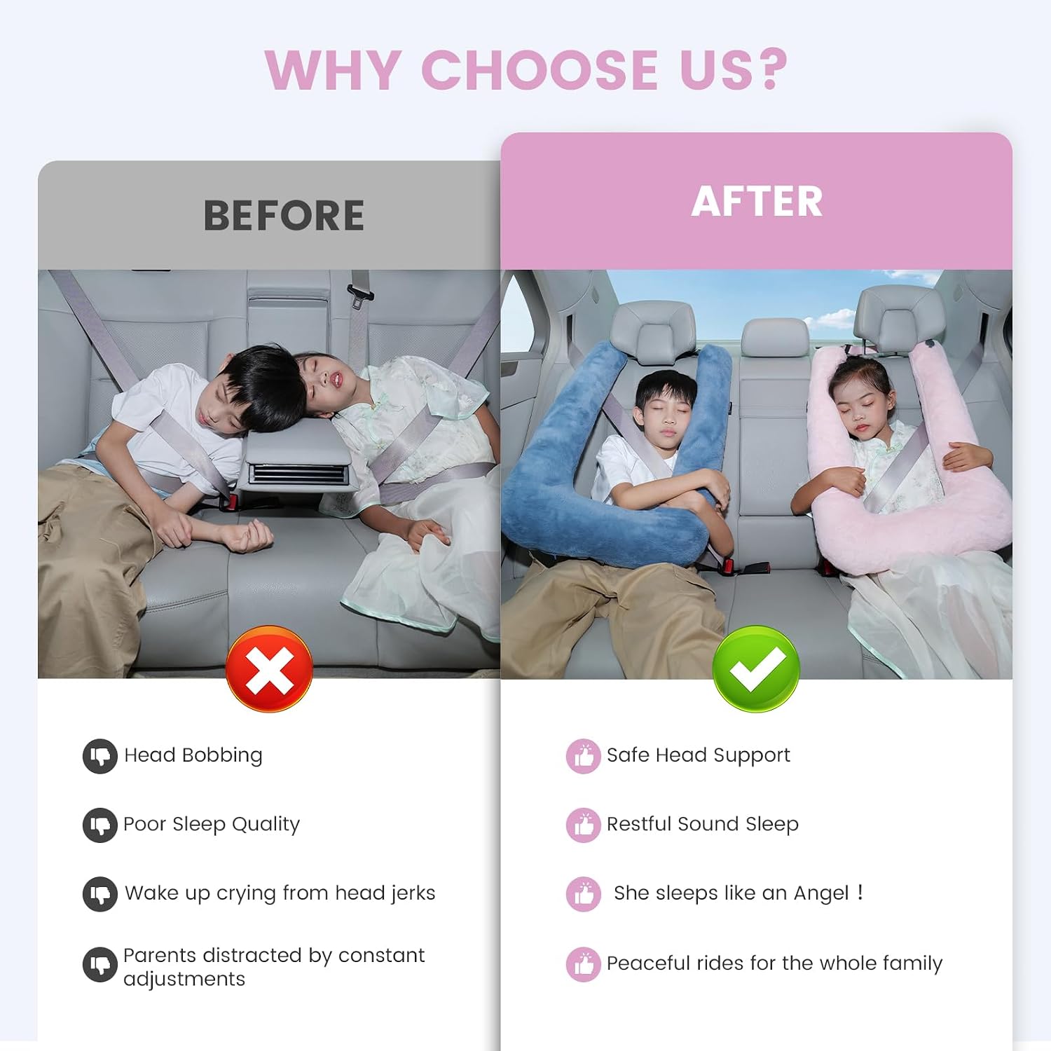 Keemall Car Pillow for Kids, Professional Inflatable Kids Car Pillow for Sleeping Carseat Travel - Safe, Reliable - Inflatable Travel Pillo…