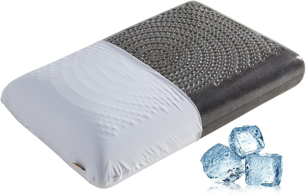 SAPHREAS Cooling Gel Memory Foam Pillow for Side, Back and Stomach Sleepers, Standard Size Cool Bed Pillow for Sleeping, Removable &…