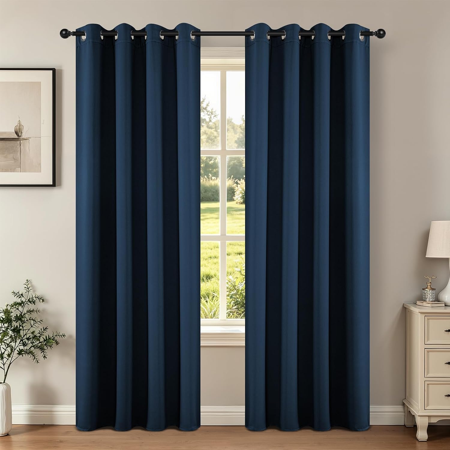 Joydeco Blackout Curtains 84 Inch Length 2 Panels Set, Thermal Insulated Long Drapes 2 Burg, Room Darkening Grommet Curtains for Living Roo…