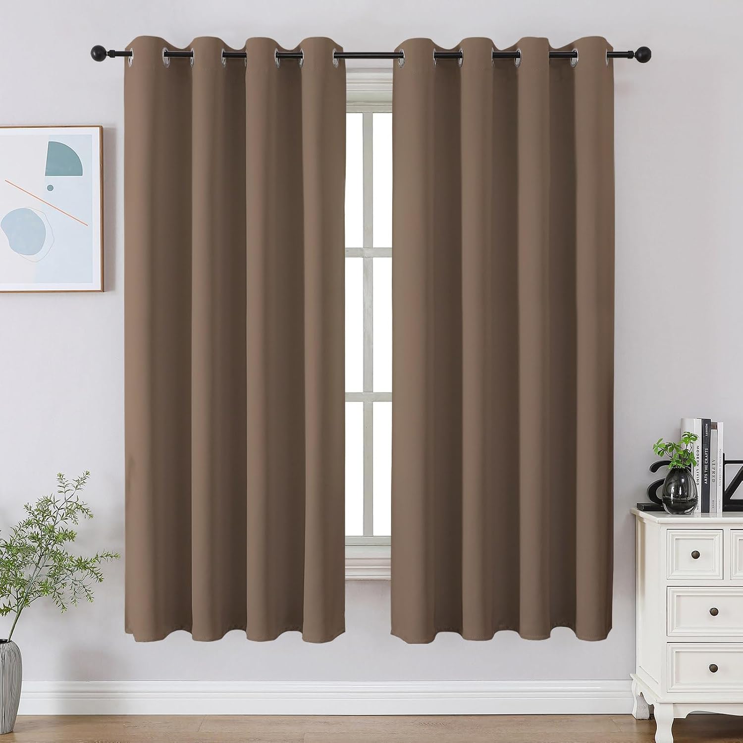 CUCRAF Khaki Blackout Curtains 54 inch Length 2 Panels Set, Room Darkening Drapes for Living Room Bedroom, Thermal Insulated Light…