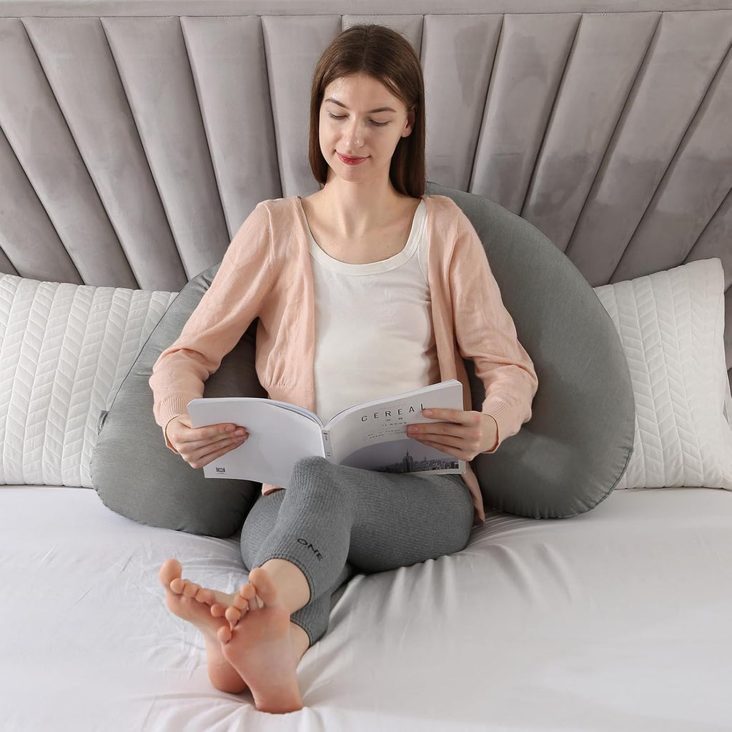 BATTOP Pregnancy Pillows with Cooling Cover, Cooling Maternity Pillow for Sleeping, Support for Belly, HIPS, Legs, Pregnancy Must Haves, Side…