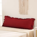 Merryword Burgundy Body Pillow Cover 20x54inches Long Pillowcase Ruffled Pillowcases Shabby Chic Ruffled Fringe Decor Body Ruffled Pillow S…