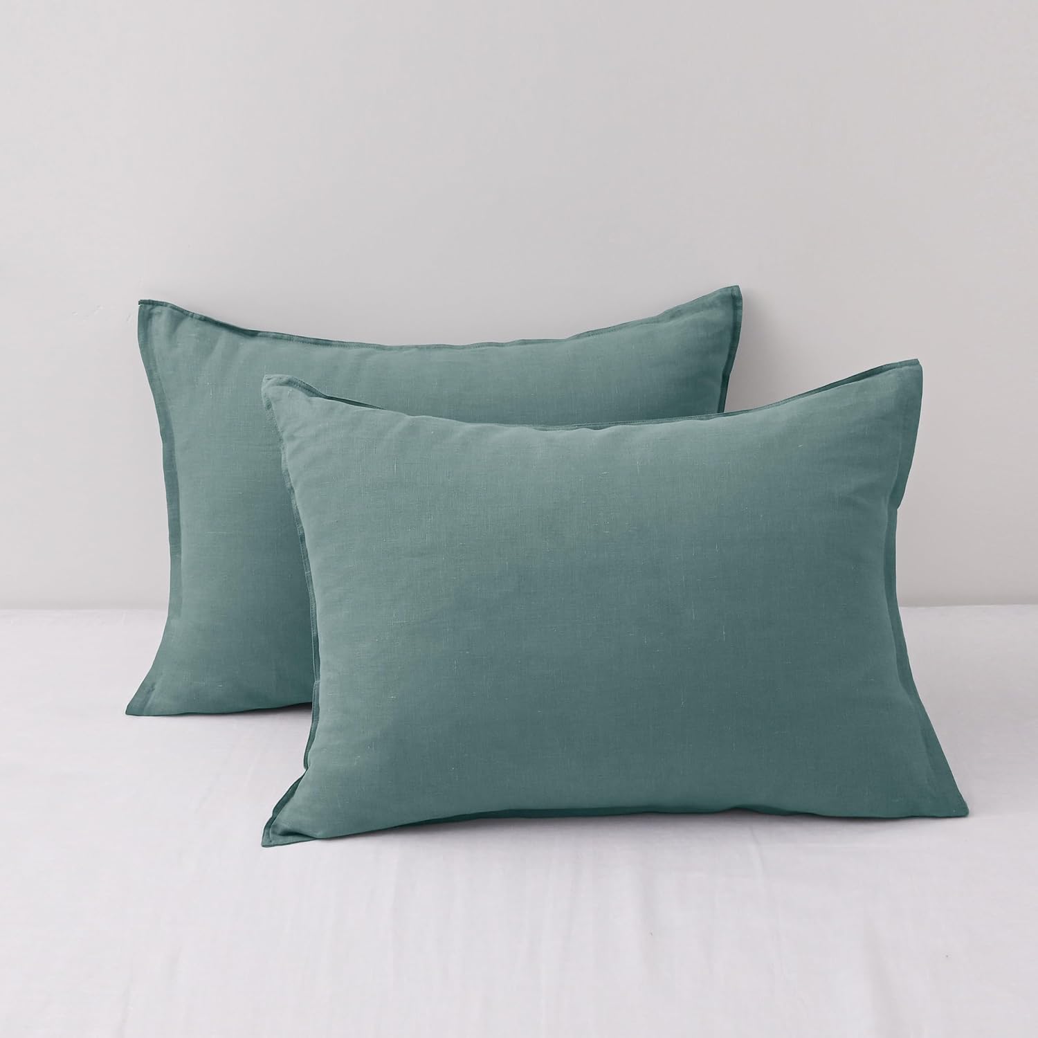 Chuffed Linen Pillow Cases 2 Pack 100% Linen Standard Pillowcases, Breathable and Cooling Washed Pillow Shams with Zipper Closure, 20x26 In…