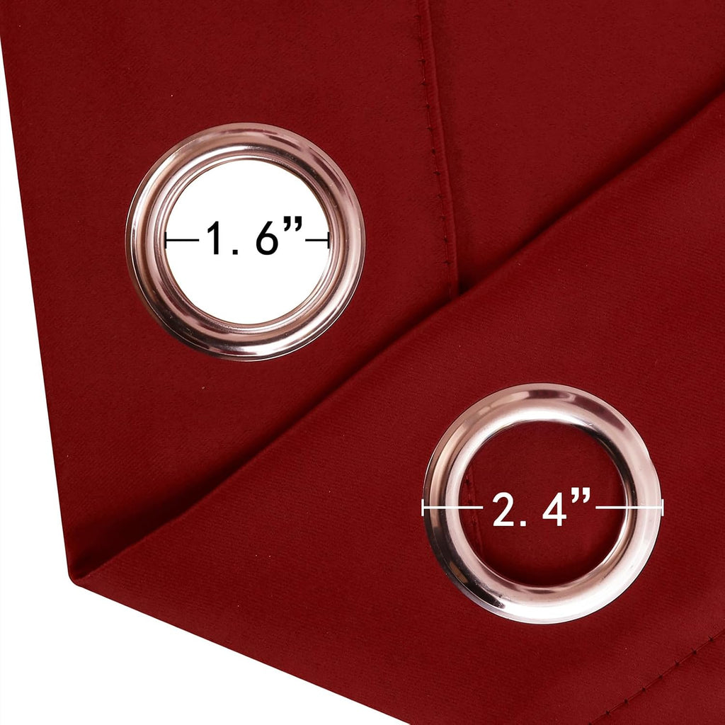 Lemomo Blackout Curtains 52 x 120 Inch Long Red Curtains Set of 2 Panels Room Darkening Curtains for Bedroom and Living Room 120 Inch Red
