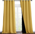 Nicetown 100% Blackout Blinds, Laundry Room Decor Window Treatment Curtains for Large Patio Sliding Door, Thermal Insulated Bright Yellow C…