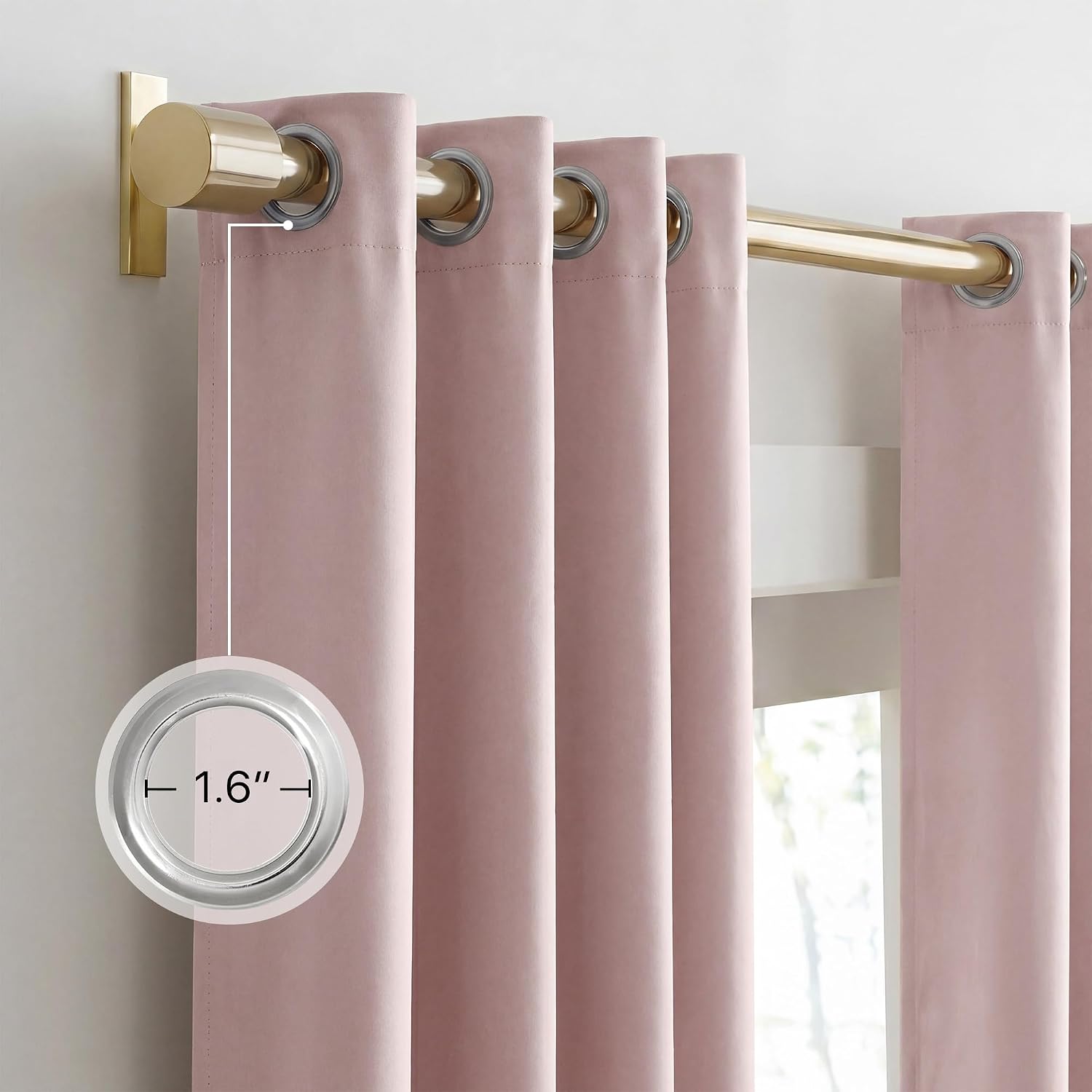 Nicetown 100% Blackout Window Curtain Panels 84" Long, Blush Pink, 2 Pieces, 52 inches Wide Each Panel, Heat and Cold Blocking Drapes with…