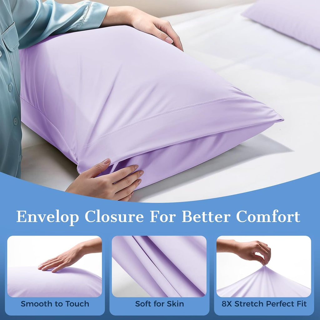 Cooling Pillow Cases 2 Pack Standard Size Cooling Pillowcases for Hot Sleeper Q-Max>0.5, Hydrates Skin & Hair, Reduces Wrinkles & Frizz…