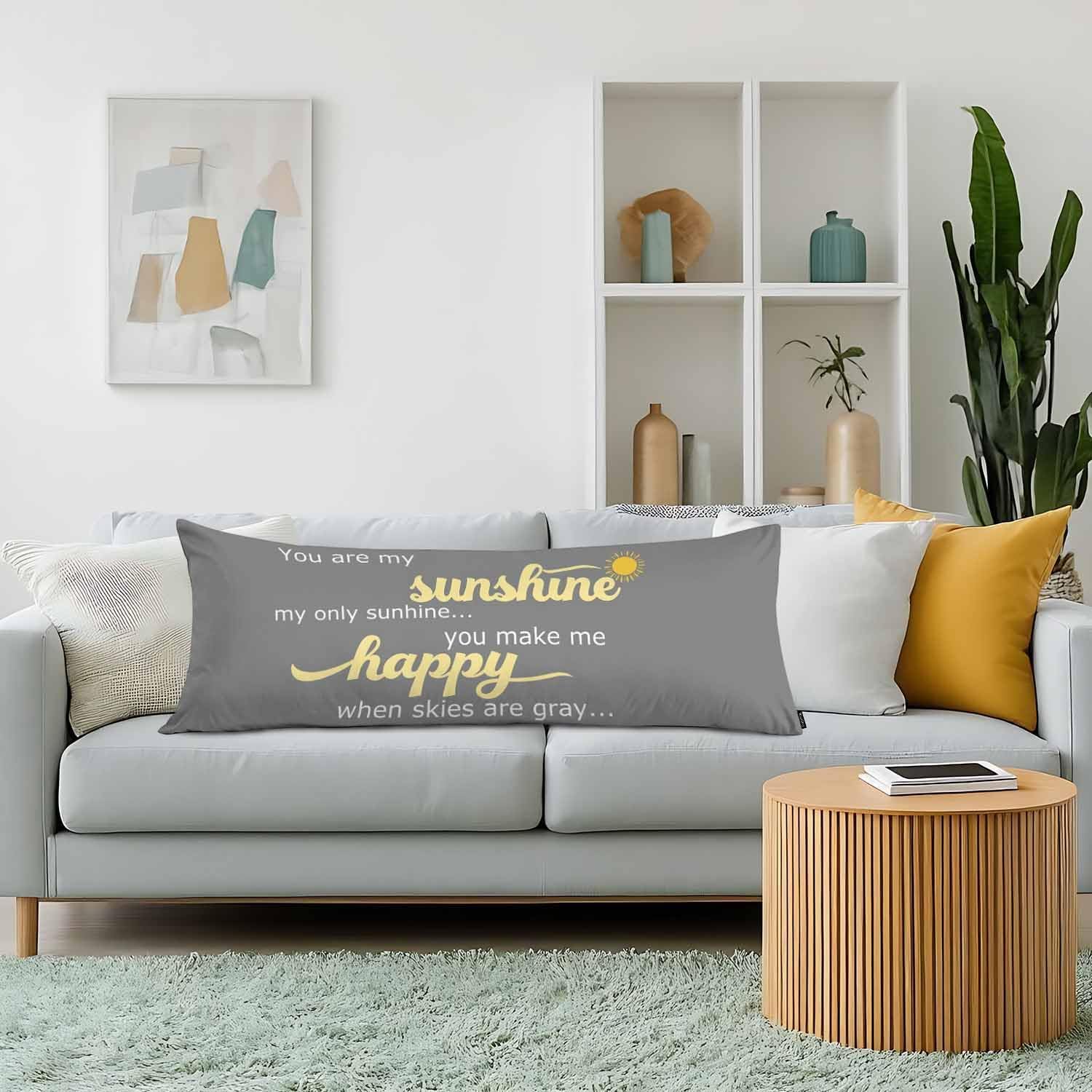 Decorative Body Pillow Covers 20x54inch Motivational Quote, You are My Sunshine Soft Body Pillow Cushion Cover Wrinkle Fade Body…