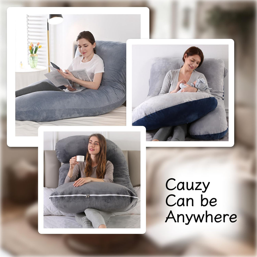 ALLOPERA Pregnancy Pillow, Full Body Maternity Pillow 57 inch, with Removable Washable Cover - Sleep Support for Legs, Back, Neck…