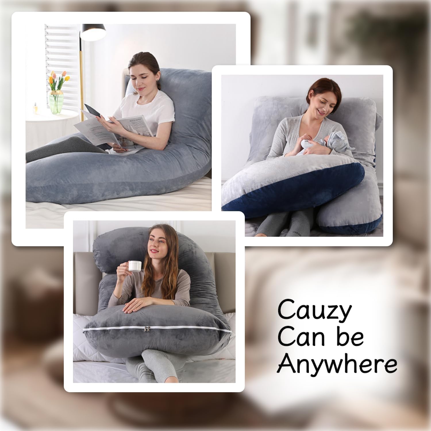 ALLOPERA Pregnancy Pillow, Full Body Maternity Pillow 57 inch, with Removable Washable Cover - Sleep Support for Legs, Back, Neck…