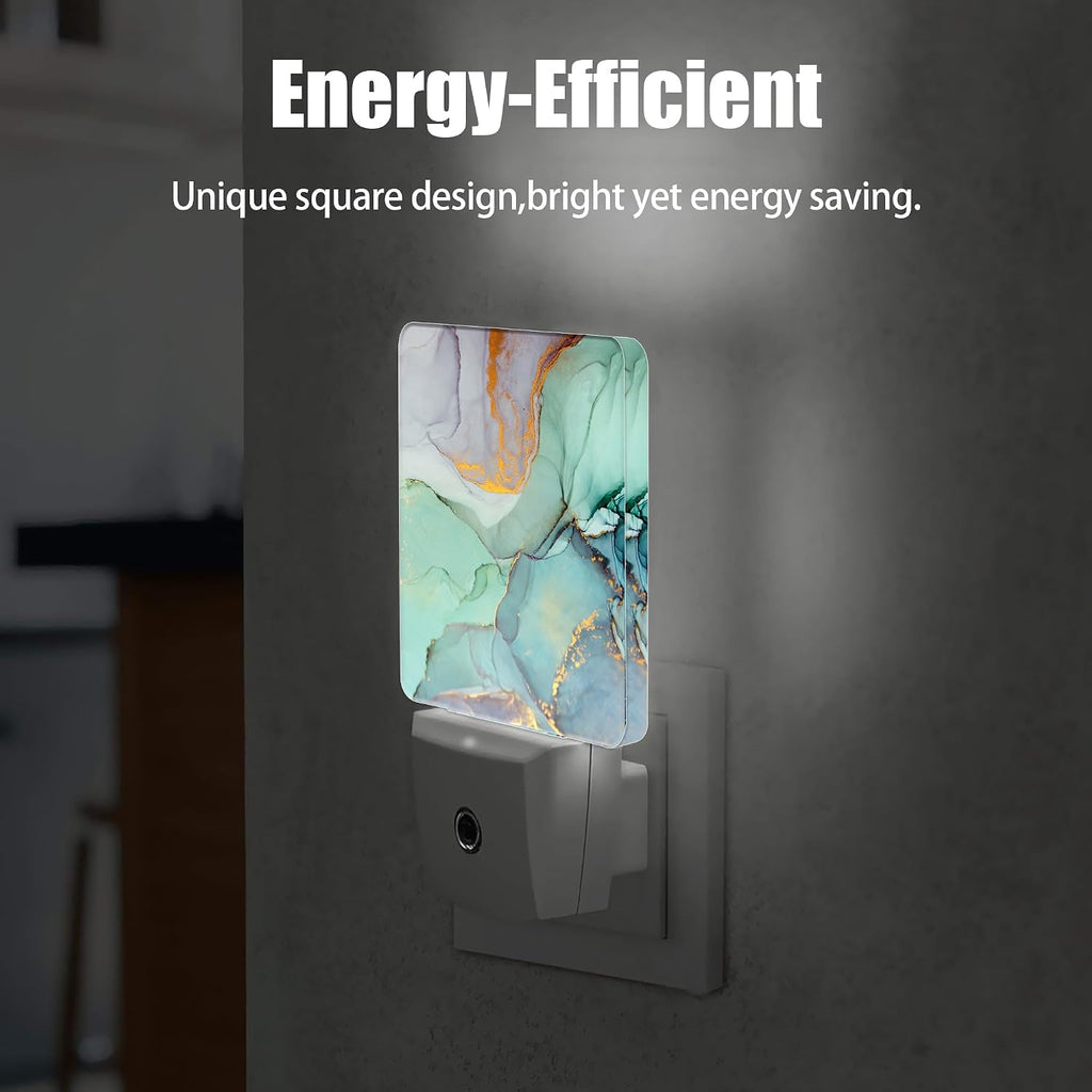 Green Marble Dusk to Dawn Night Light, Auto Sensor Lamp Home Indoor Stairway Kitchen Corridor, Night Lights Plug into Wall Decor, Boys…