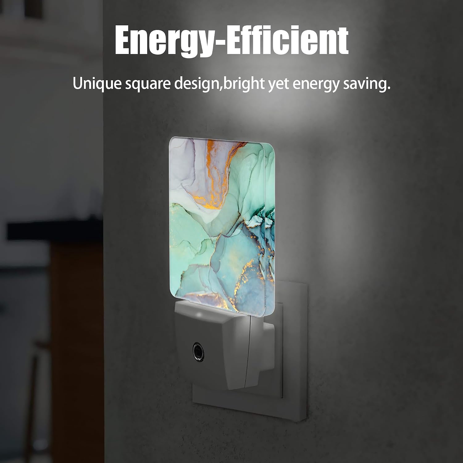 Green Marble Dusk to Dawn Night Light, Auto Sensor Lamp Home Indoor Stairway Kitchen Corridor, Night Lights Plug into Wall Decor, Boys…