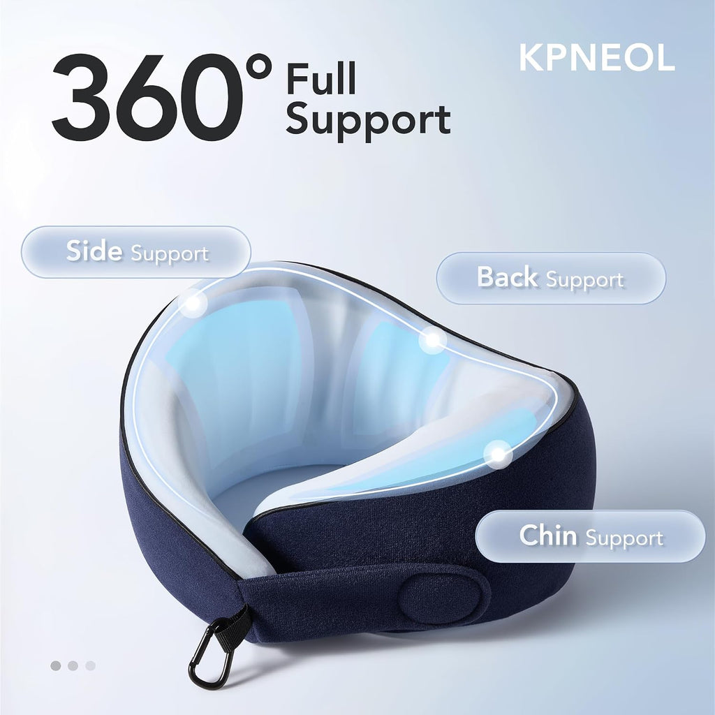KPNEOL Travel Pillow, 100% Pure Memory Foam Travel Neck Pillow Airplane Neck Support Ergonomic Design for Traveling Suitable for…
