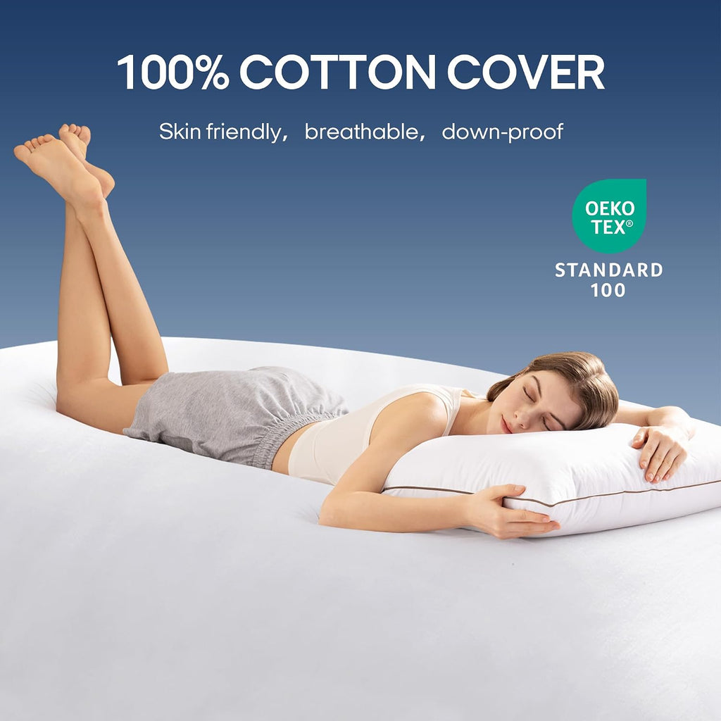 puredown® Goose Feathers and Down Pillows, Premium Medium to Firm Bed Pillows for Sleeping, Luxury Pillows with 100% Cotton Cover, 2…