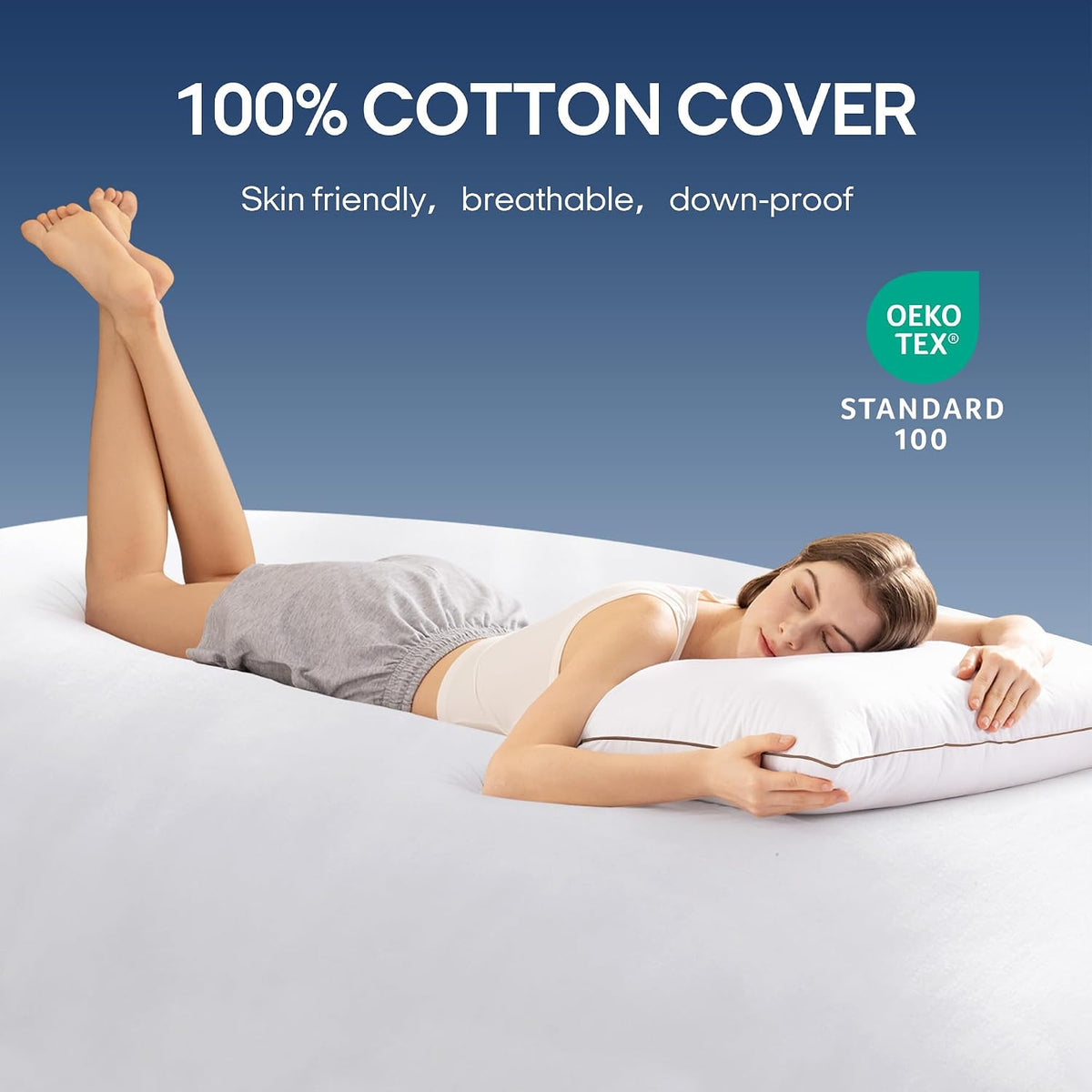 puredown® Goose Feathers and Down Pillows, Premium Medium to Firm Bed Pillows for Sleeping, Luxury Pillows with 100% Cotton Cover, 2…