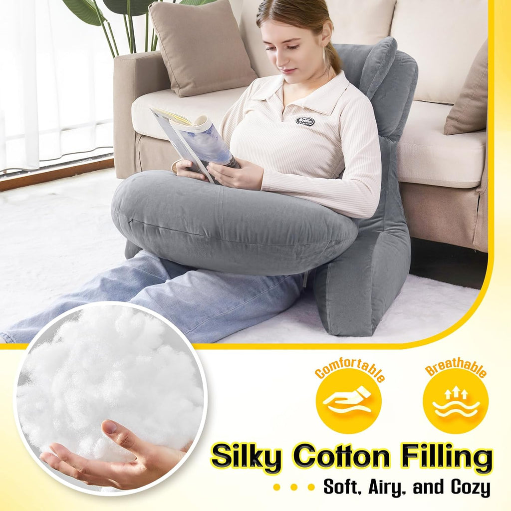 Asawesling Reading Pillow & Lap Pillow for Gaming, Back Cushion for Bed Sitting Up, Backrest Pillow for Sitting in Bed, Couch or Floor Cott…
