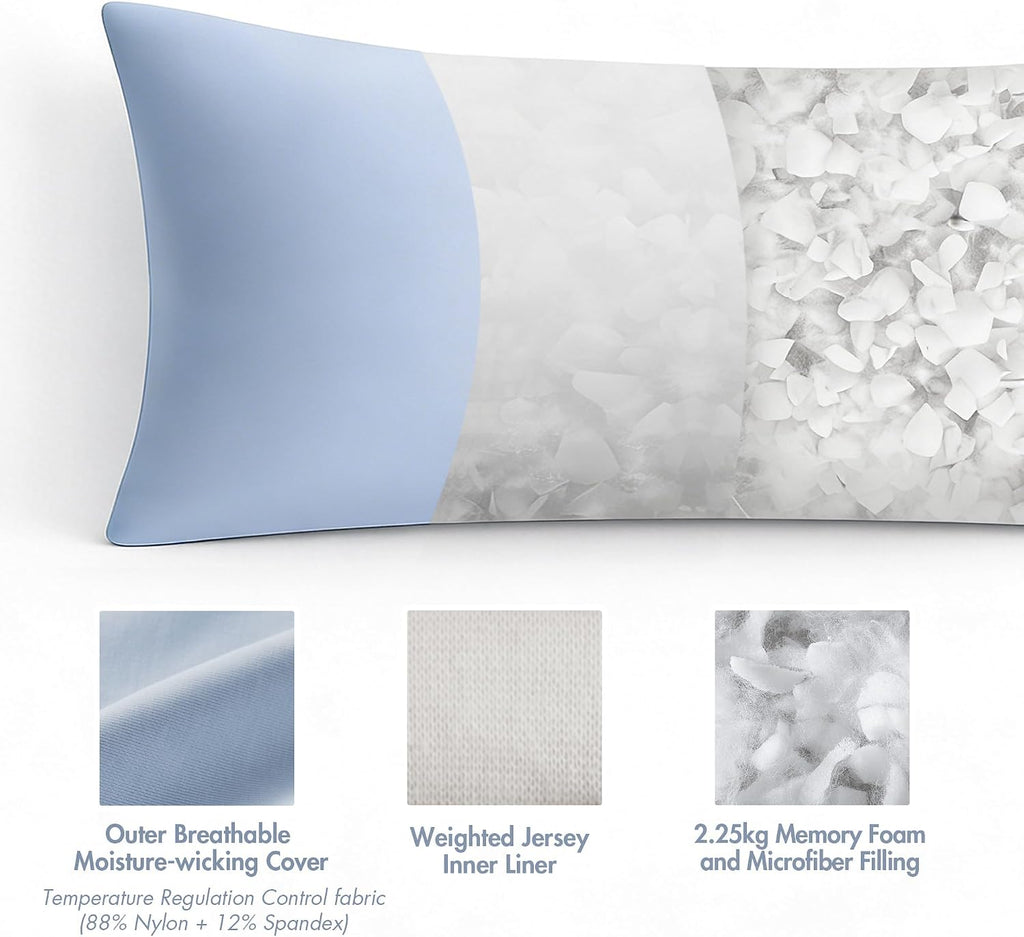 Madisonpark Madison Park Cooling Body Pillow for Side Sleepers & Hot Sleepers, 20"x54" Full Body Pillow with Memory Foam Fill, Pregnancy &…