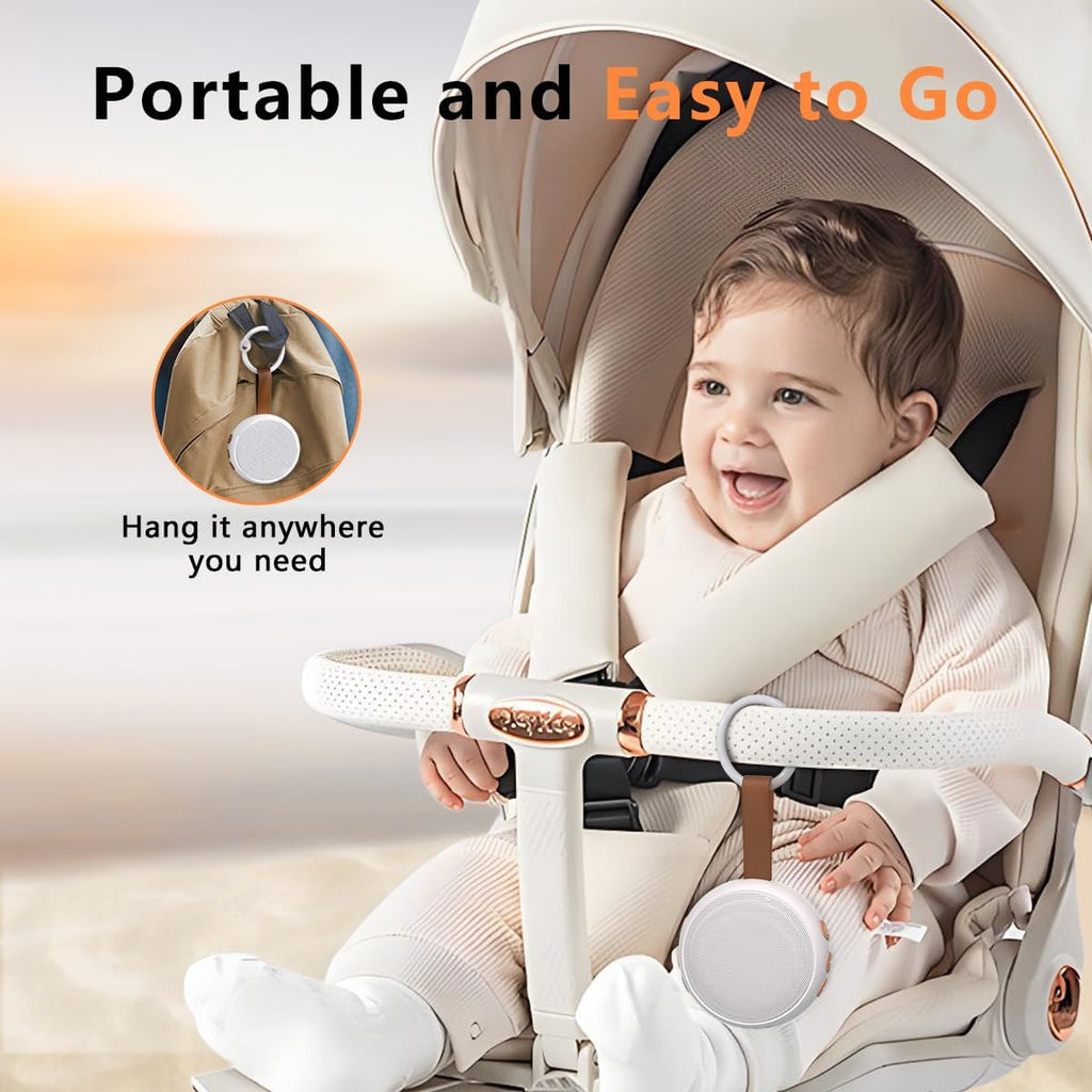 SoundMe Mini White Noise Machine Sound Machine with 30 Soothing Sounds 32 Volume Levels Baby Portable Sleep Soother Rechargeable Travel Sou…