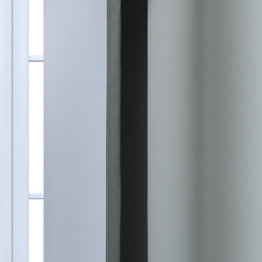 Yakamok Gray and Greyish White Thermal Insulated Grommet Light Blocking Window Drapes, Room Darkening Gradient Color Ombre Curtains for Bedr…