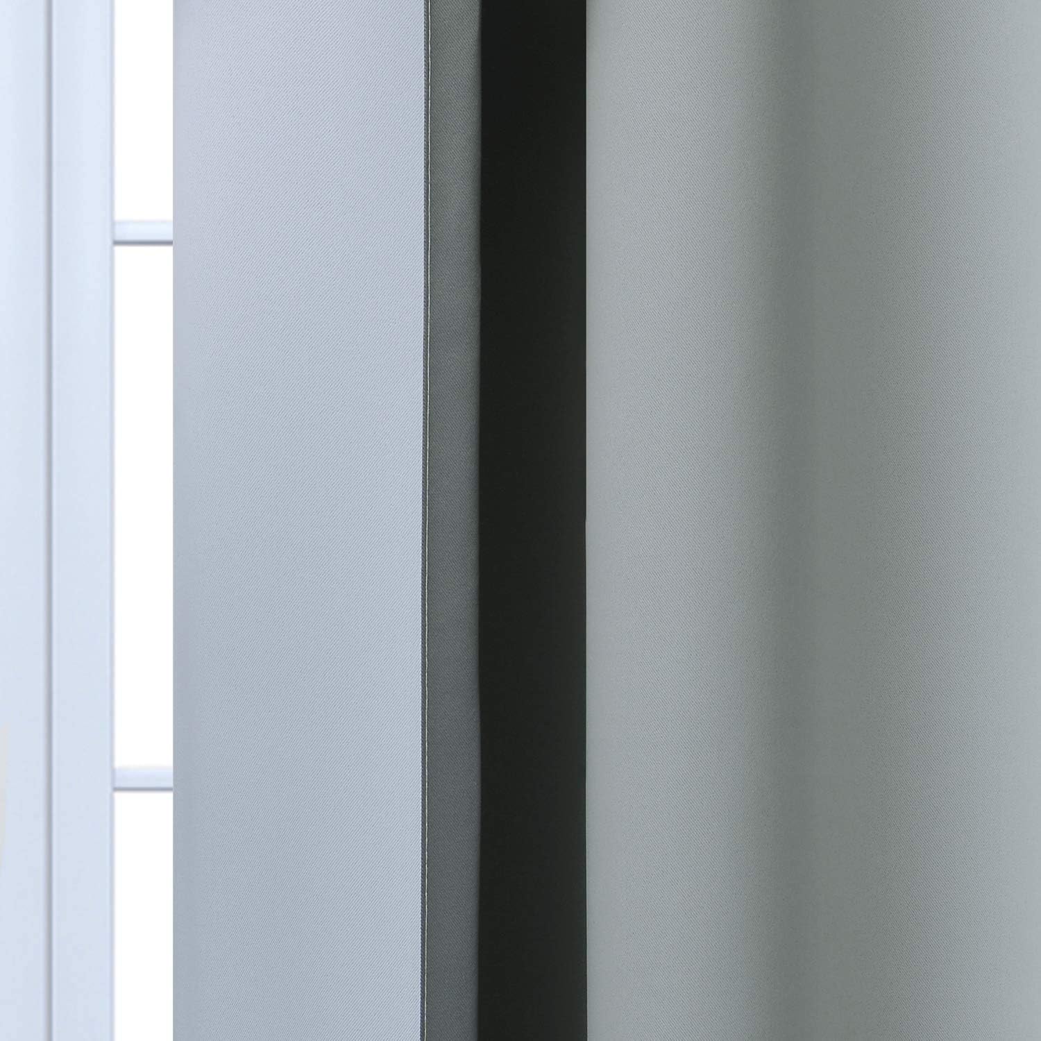 Yakamok Gray and Greyish White Thermal Insulated Grommet Light Blocking Window Drapes, Room Darkening Gradient Color Ombre Curtains for Bedr…