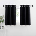 NICETOWN Black Small Window Curtains - Thermal Insulated Home Decor Blackout Grommet Halloween Curtains Drapes for Cafe, Kitchen, Laundry…