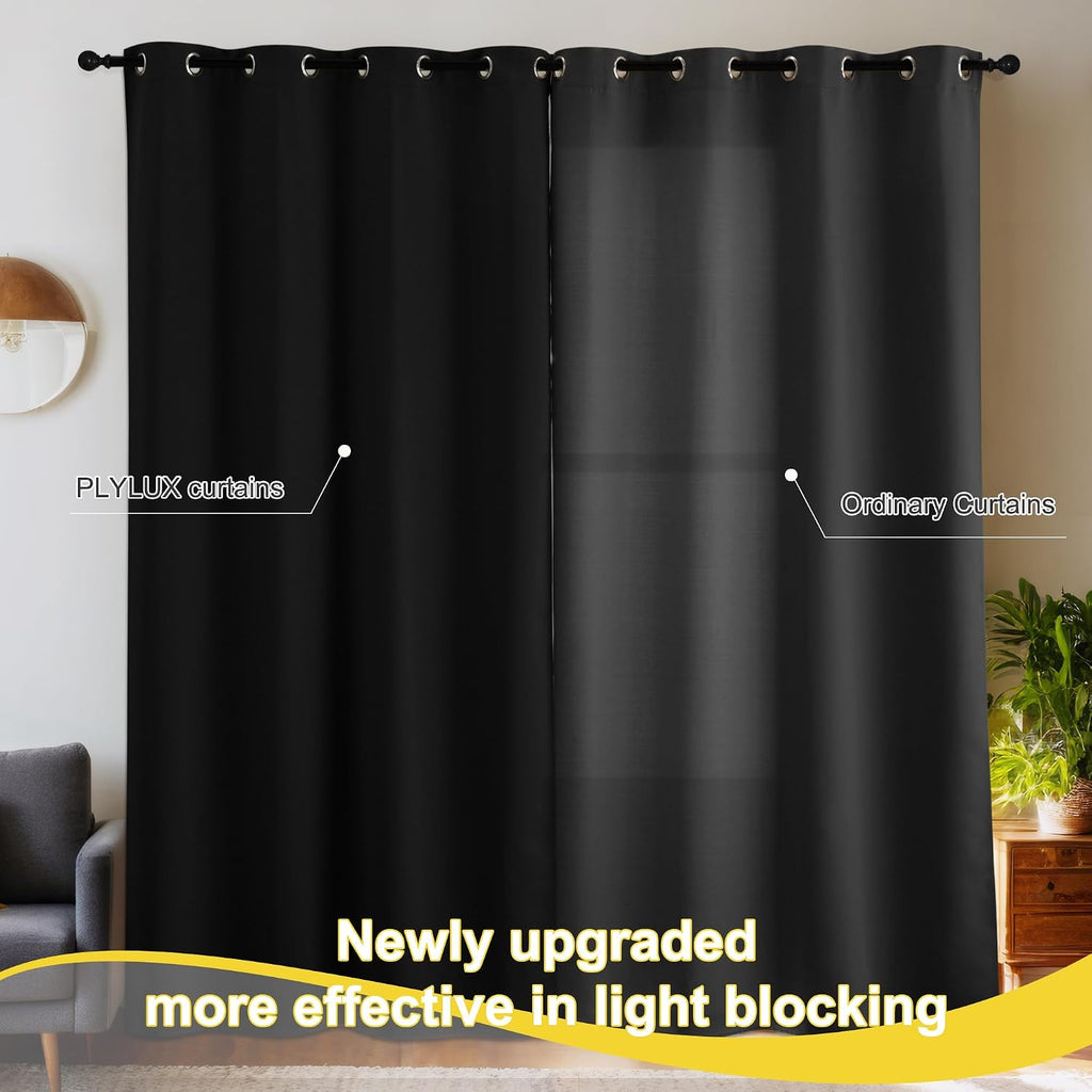 NICETOWN 100% Short Blackout Curtains 36 Inch Length for Bedroom, Privacy Thermal Insulated Grommet Window Drapes for Living Room, 2…