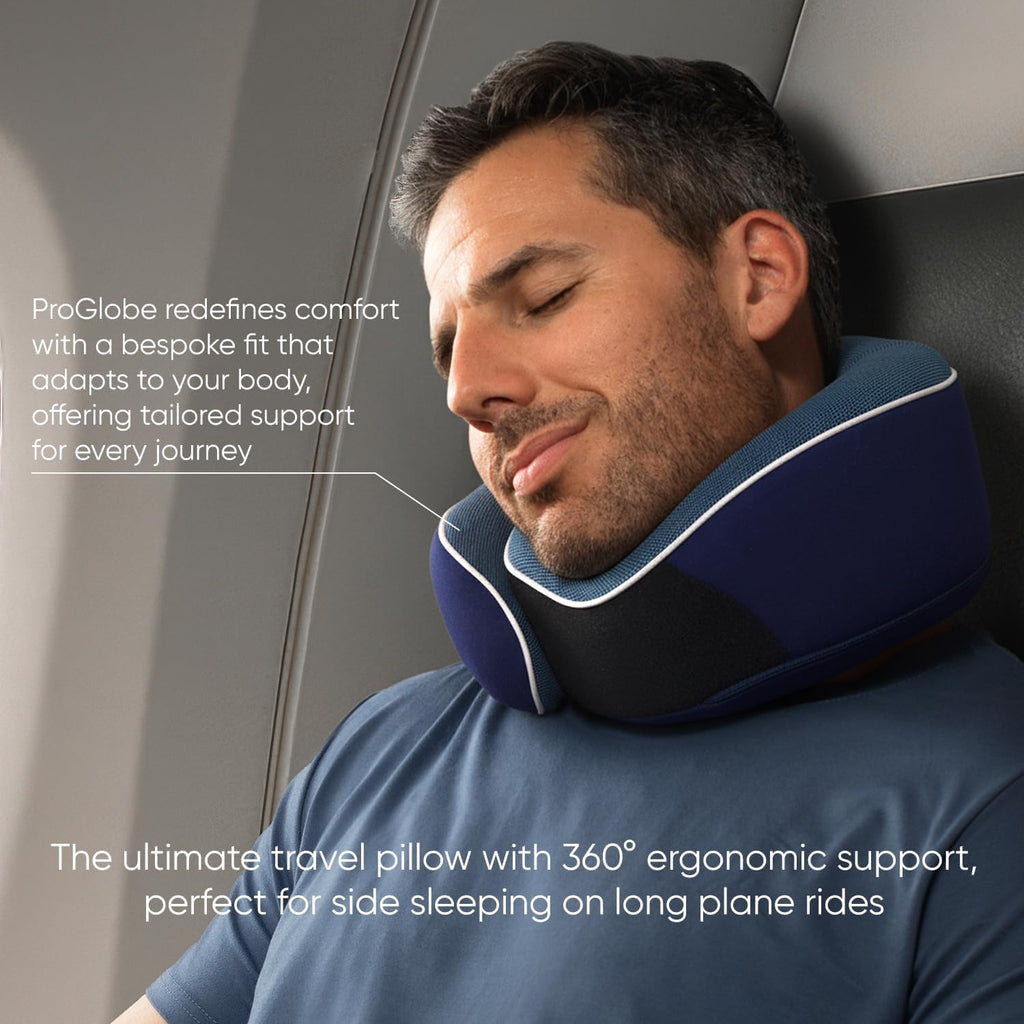 Proglobe Orthopedic Neck Pillow Travel Neck Pillows for Airplanes, Memory Foam Kit, Updated Resting Material, Airplane Travel Set with 3D…