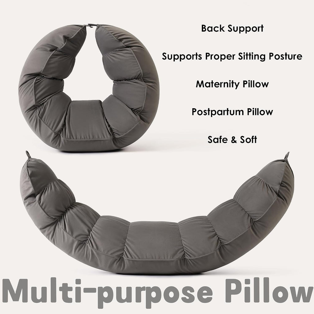 Peallow(Pat. Pend) – Long Round Body Pillow for Adults, Bolster Pillow for Sleeping, Soft and Supportive Pillow for Sleeping & Lumbar…