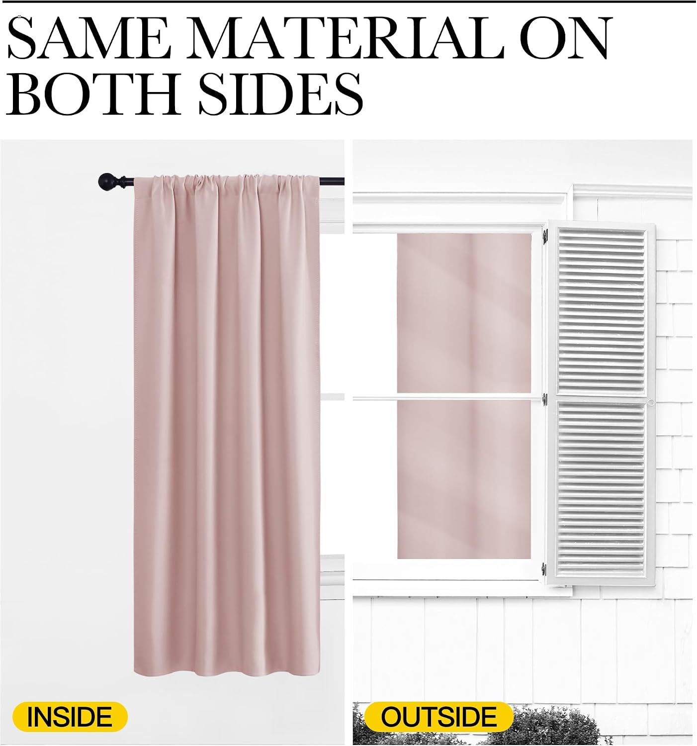Nicetown Blackout Curtains for Living Room, Blush Pink, 2 Panels, 42 by 63, Darkening Window Curtain Panels, easy maintenance Solid…