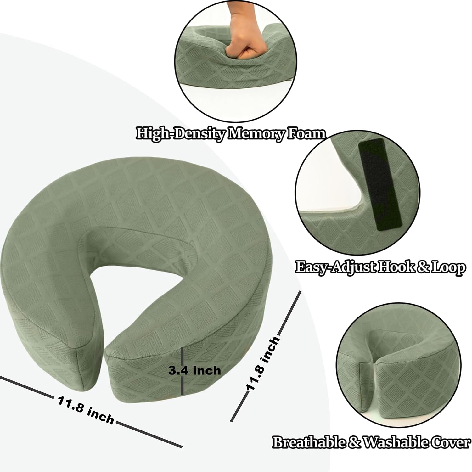 Qittoci Massage Headrest for Bed – Adjustable Face Cradle with Arm Rest, Memory Foam Pillow & Home Massage Kit. Ideal for Bedside Ma…