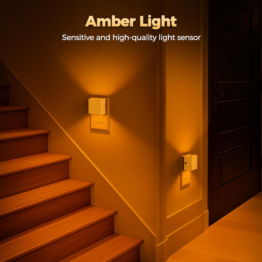 DORESshop LED Night Lights Plug into Wall [2 Pack], Plug in Nightlight, 3 Level Brightness Adjustable Night Light, Dusk to Dawn Sensor…