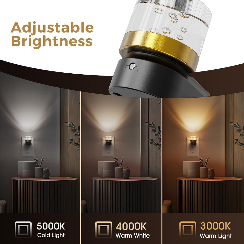 L LOHAS LED Night Lights Plug into Wall, 3000K/4000k/5000K Adjustable Color Temperature Bubble Night Light, Dusk to Dawn Sensor for…