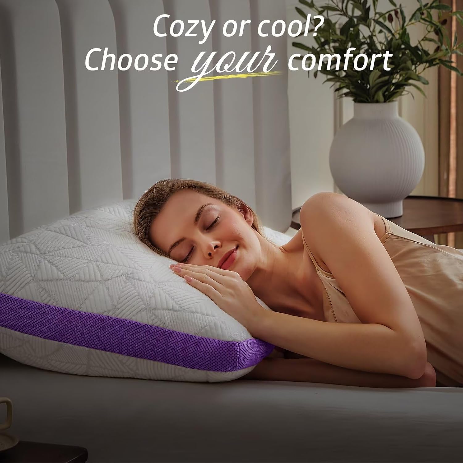 BETU Cooling Standard Pillow, Shredded Memory Foam Cool Pillow for Hot Sleepers, Adjustable Gel Firm Soft Support Bed Pillows Perfect for…
