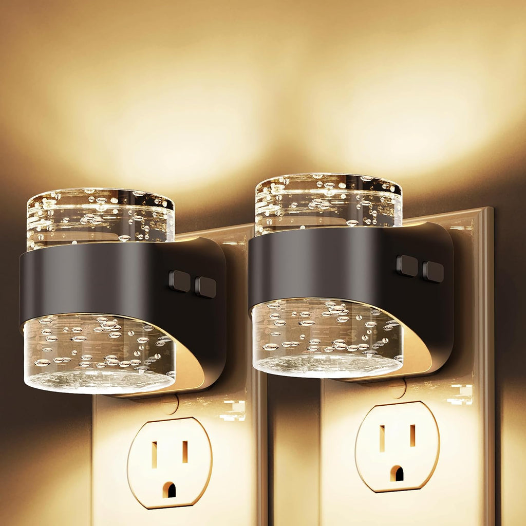 Llohasled L LOHAS LED Night Light, 2 Pack 3000K Bubble Night Lights Plug into Wall, Acrylic Night Lights with Light Sensor, Adjustable Brig…