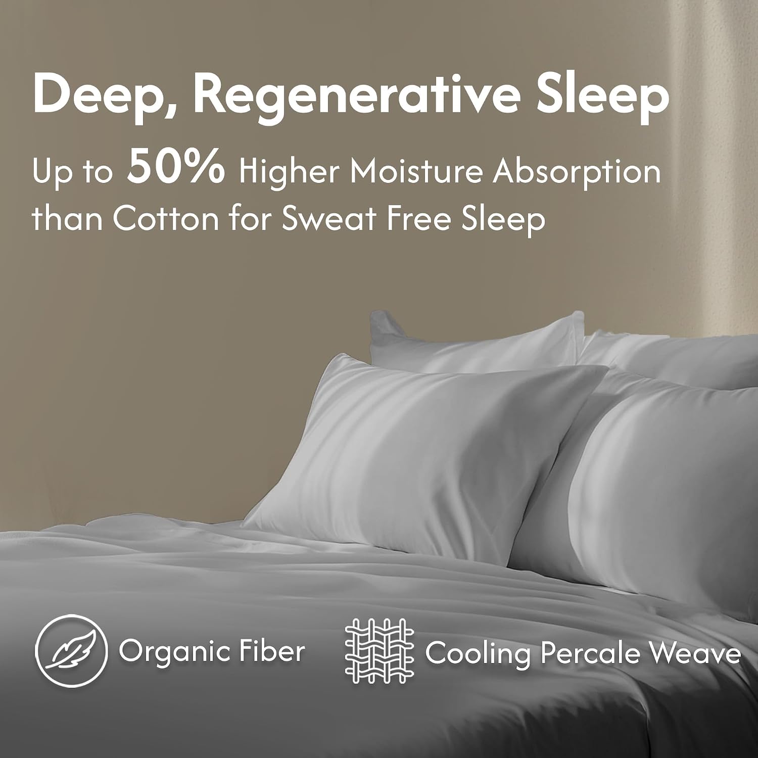 SweaveBedding 100% Egyptian Cotton Percale Pillow Cases Set - Luxurious 400 Thread Count, Breathable & Skin-Friendly Percale - Softer After…