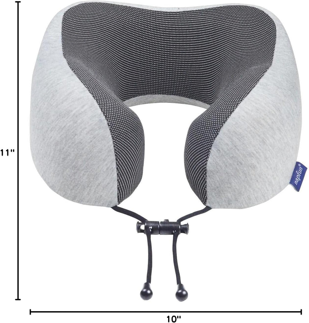 napfun Neck Pillow for Travel with Travel Pouch, Sleep Mask & Earplugs, Memory Foam Airplane Pillow for Headrest Sleep with Eyeshades…