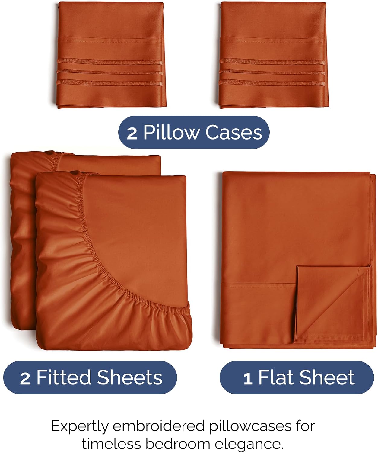 Split King Size 5 Piece Sheet Set - Comfy Breathable & Cooling Sheets - Hotel Luxury Bed Sheets for Women & Men - Deep Pockets, Easy-Fit…