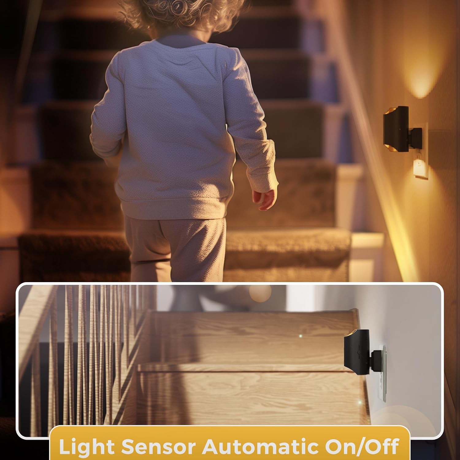 L LOHAS LED Night Lights Plug into Wall, Plug in Night Light with Dusk to Dawn Sensor, Color Changing Nightlight for Kids Hallway Bedroom…