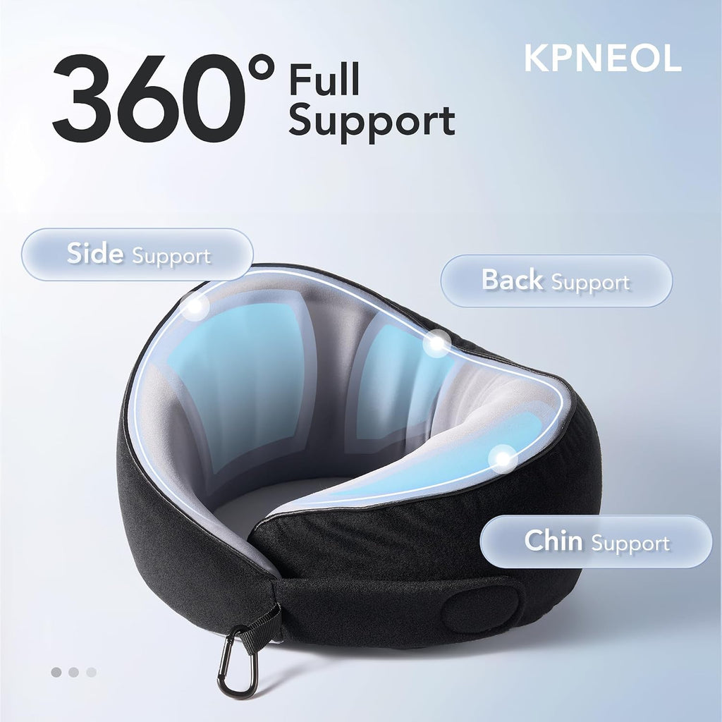 KPNEOL Travel Pillow, 100% Pure Memory Foam Travel Neck Pillow Airplane Neck Support Ergonomic Design for Traveling Suitable for…