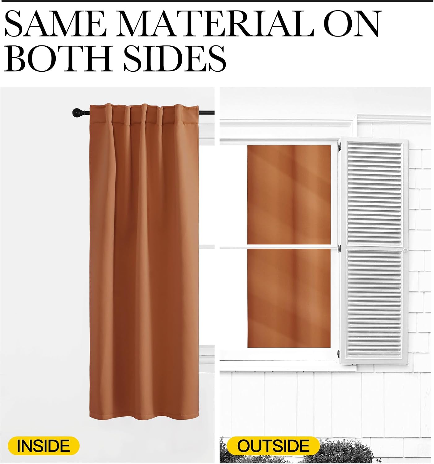 NICETOWN Halloween Bunk Bed Insulated Room Darkening Curtains, Burnt Orange Color, W42 x L50, 2 Pieces, Modern Design Thermal Privacy…