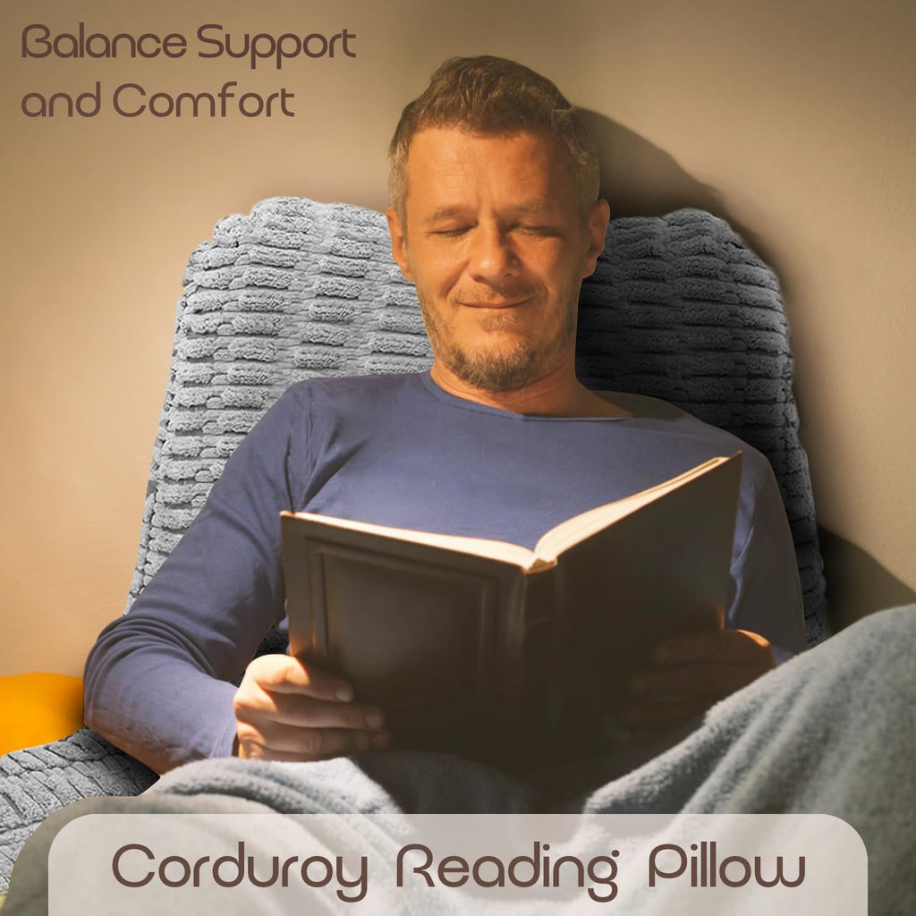 MIJIMO Reading Pillows for Sitting in Bed Adult, Back Rest Pillow for Sitting Up in Bed and Couch, Back Support Chair Pillow Support…