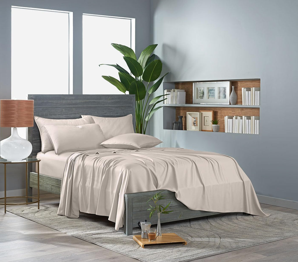 PureBamboo Pure Bamboo Twin XL Sheets, Genuine 100% Organic Viscose Derived from Bamboo Bed Sheet Set, Luxuriously Soft & Cooling, Double S…