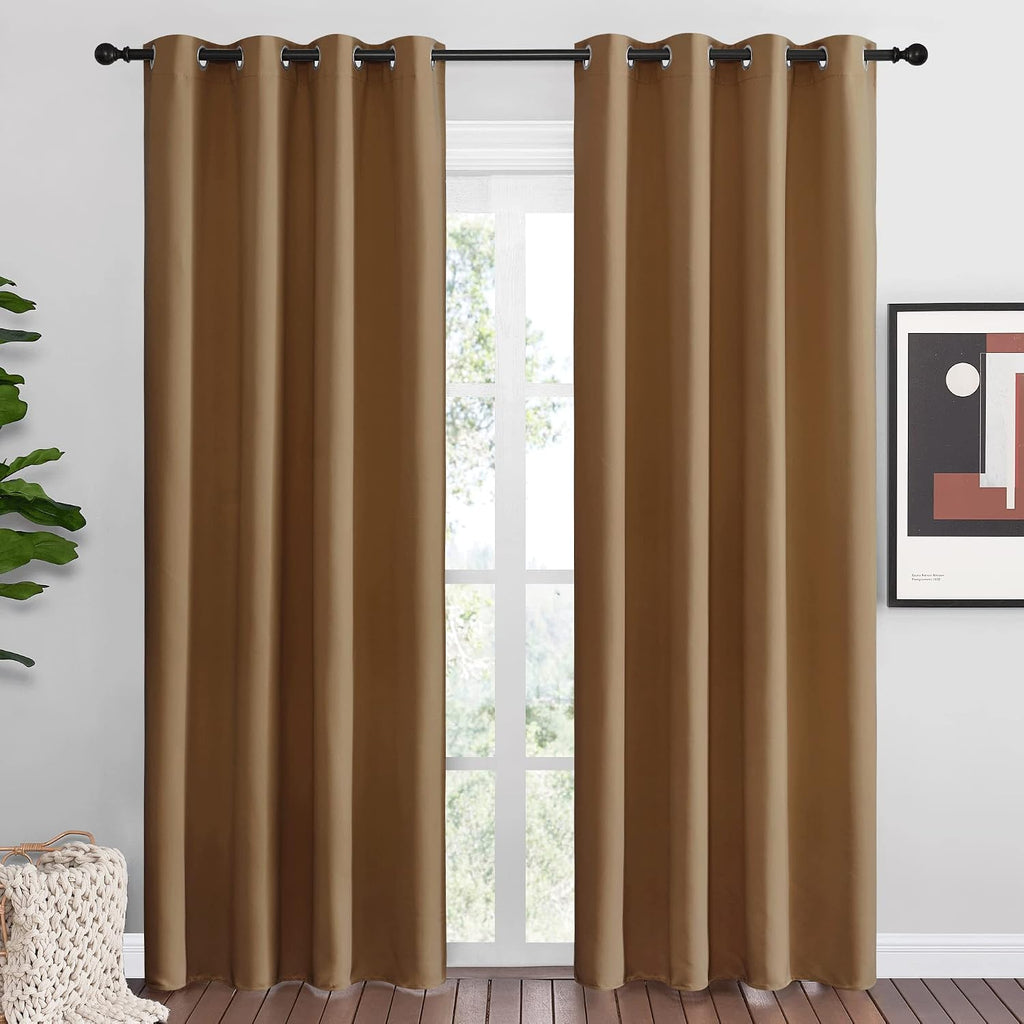 Nicetown Sleek Blackout Curtains 86 inches Length for Small Windows, Noise Reducing and Block Draft Panels for Door Doorway Laundry Office…